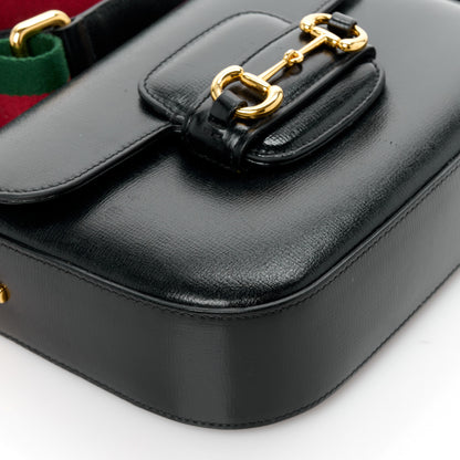 Gucci Azalea Calfskin Web Mini Horsebit 1955 Shoulder Bag Black 11 of 12