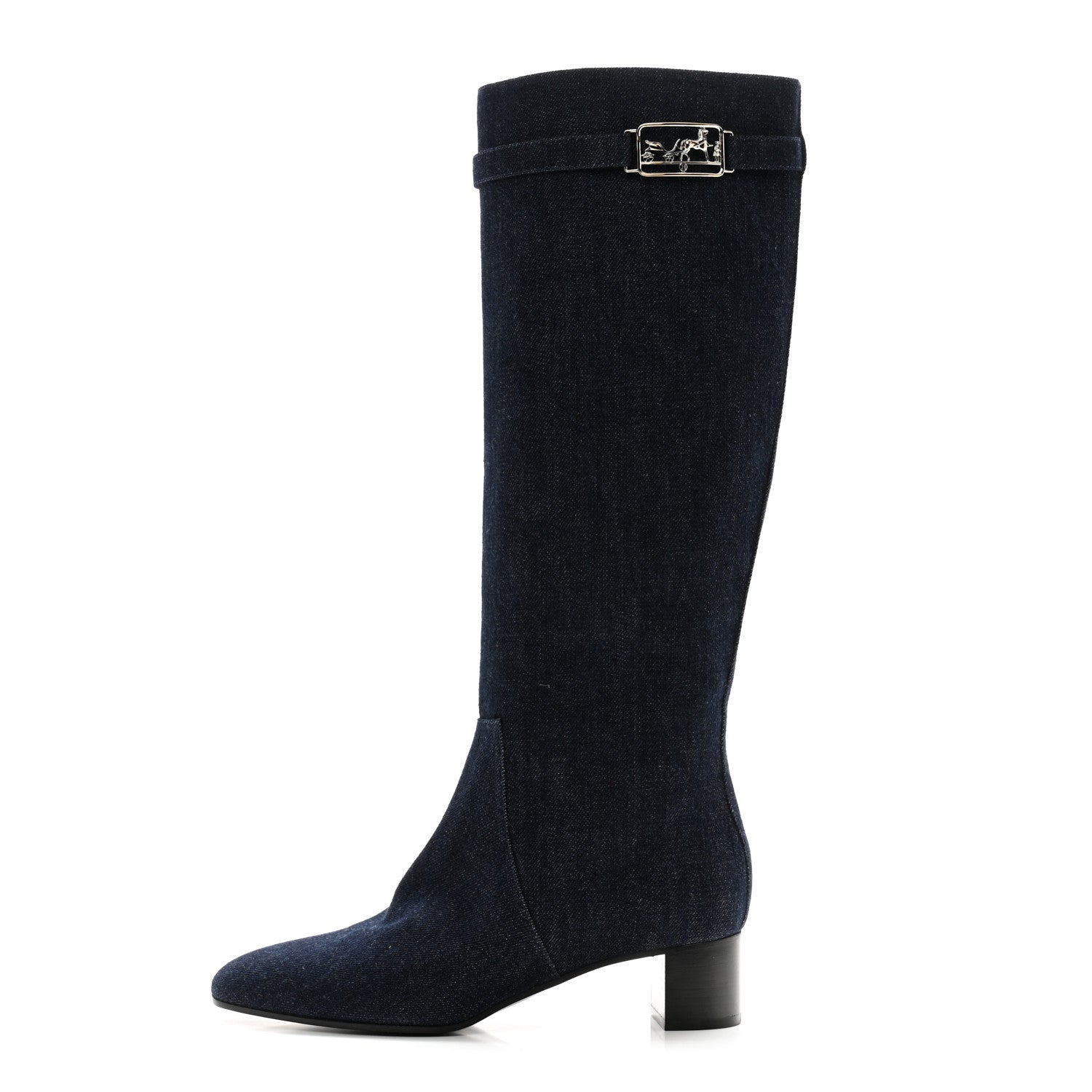 Hermes Denim Canvas Versailles Boots 39 Jean Fonce 1 of 9