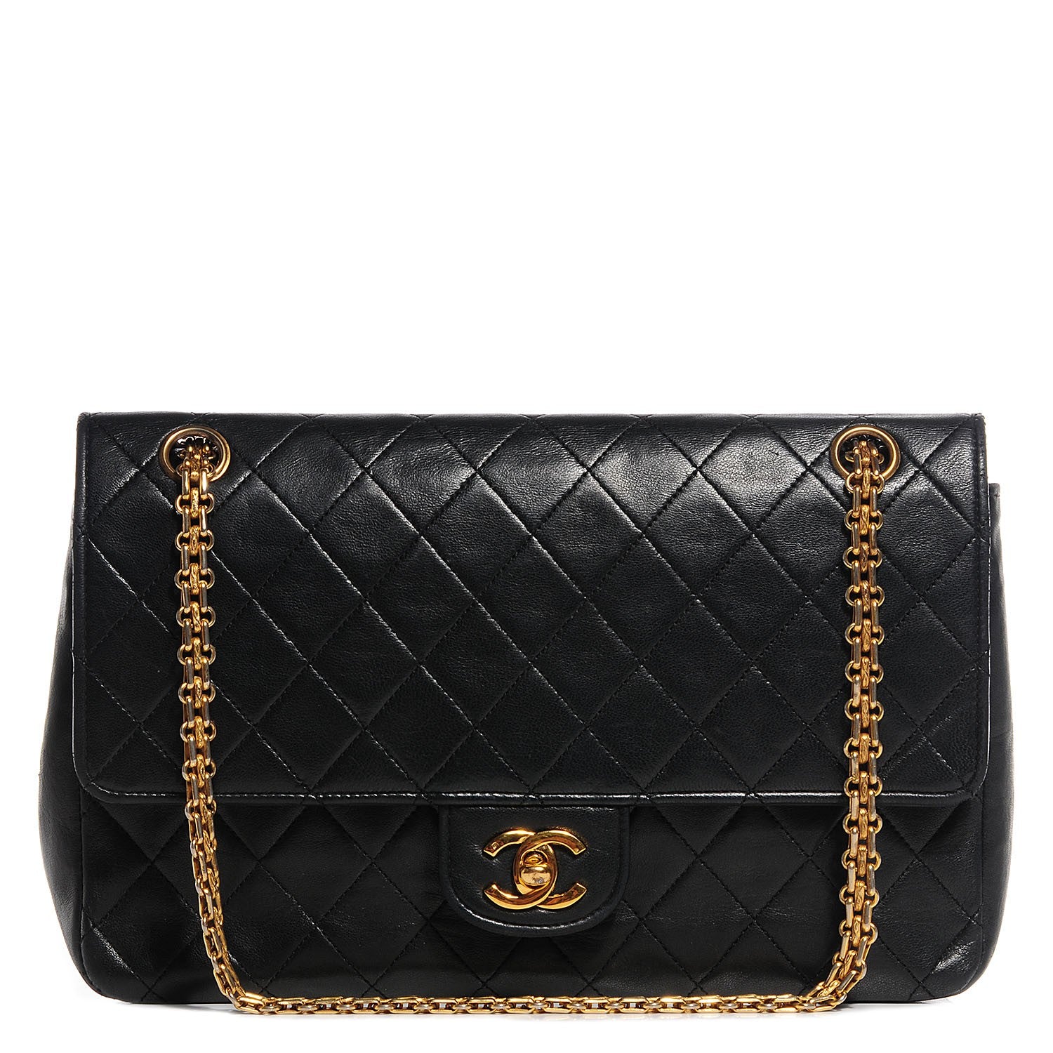 Chanel Lambskin Medium Mademoiselle Chain Double Flap Black 1 of 10