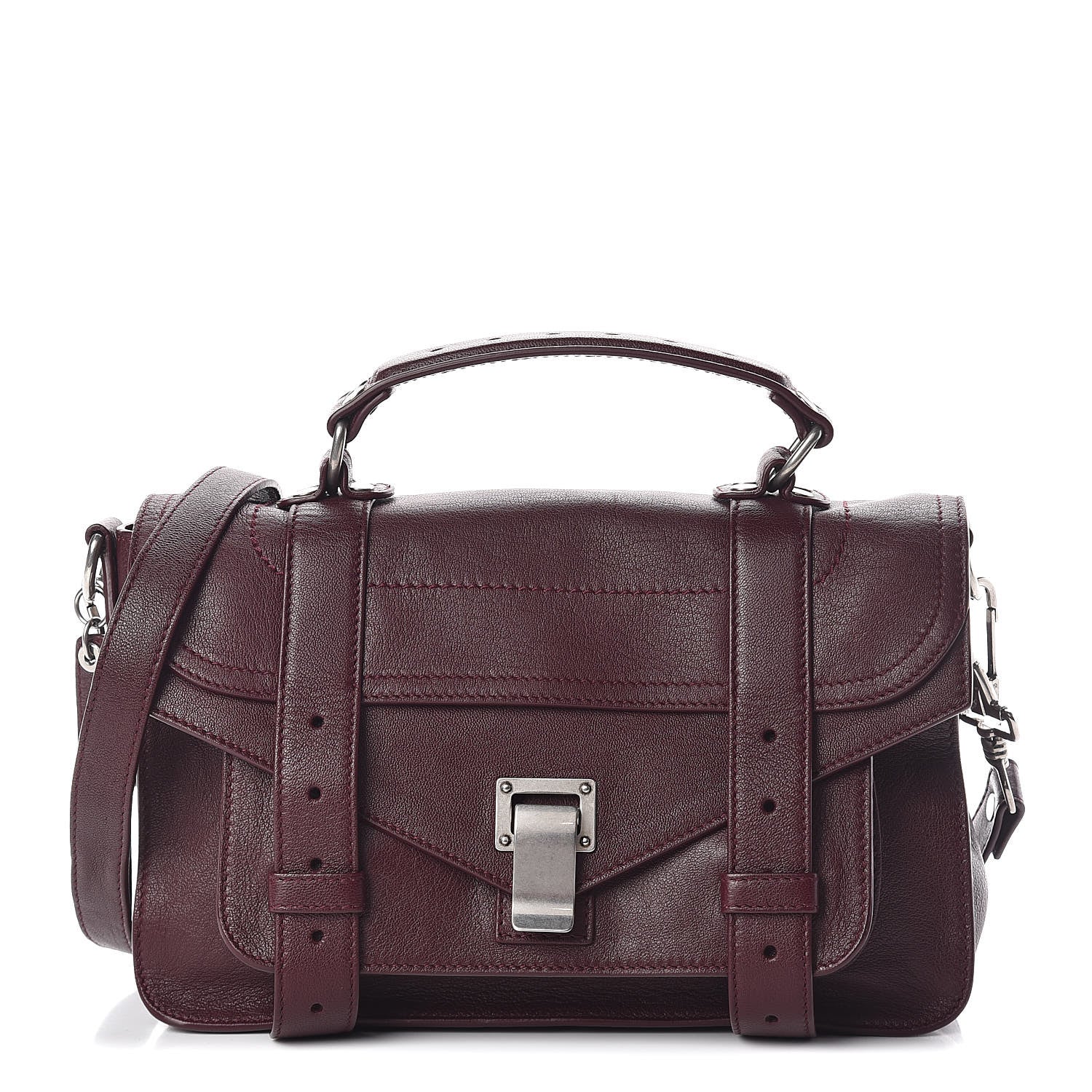 Proenza Schouler Lambskin Tiny PS1 Satchel Oxblood 1 of 14
