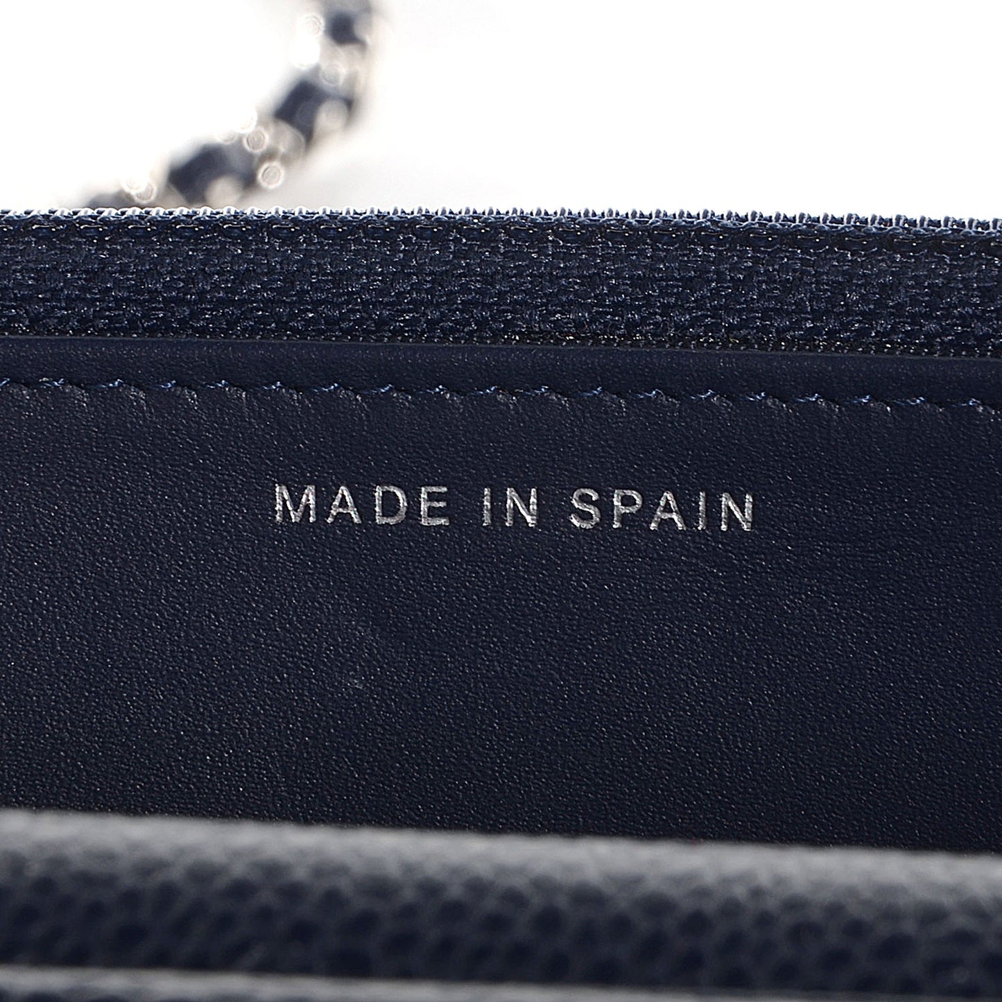 Caviar Quilted Wallet on Chain WOC Navy