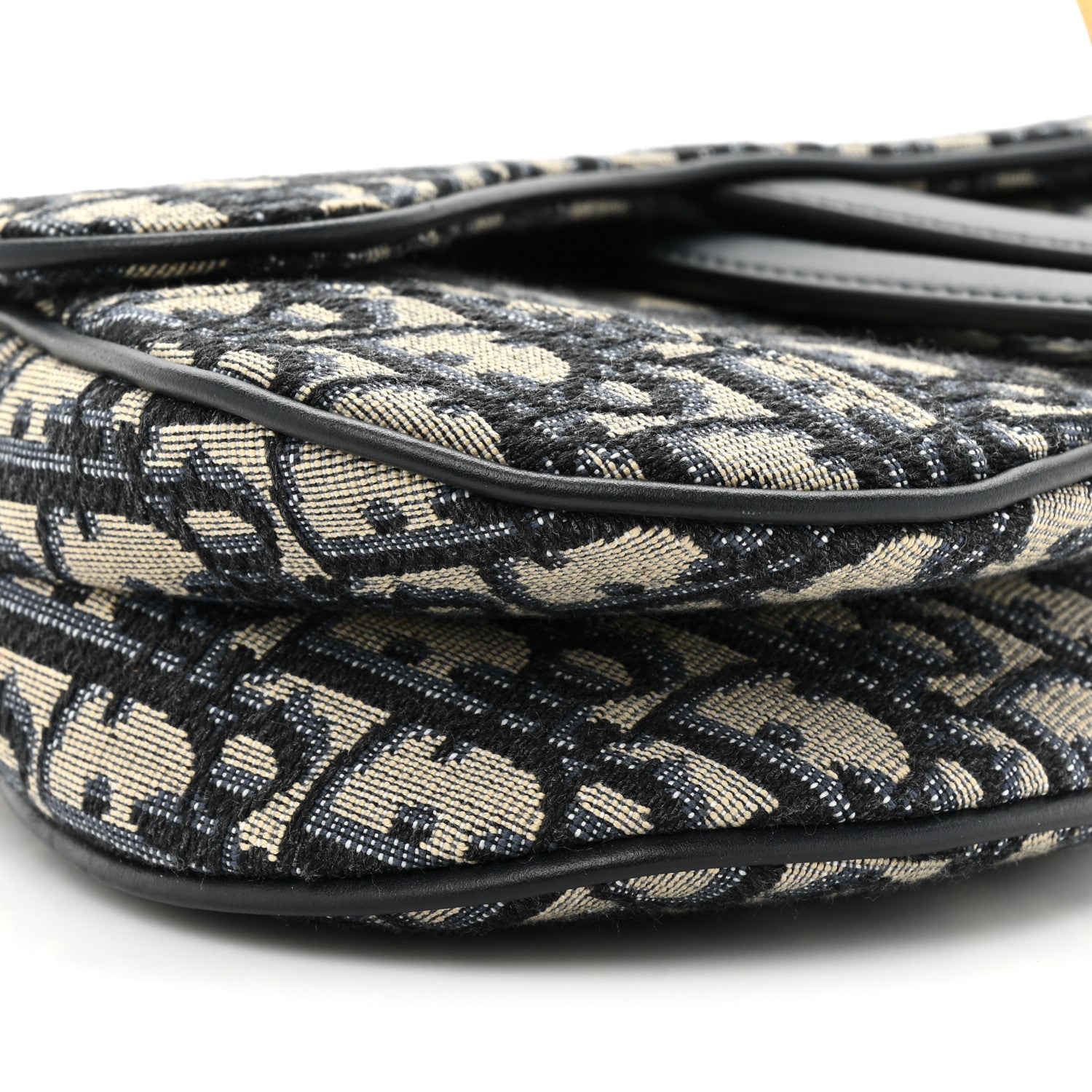 Christian Dior Oblique Mini Saddle Bag Blue 9 of 9