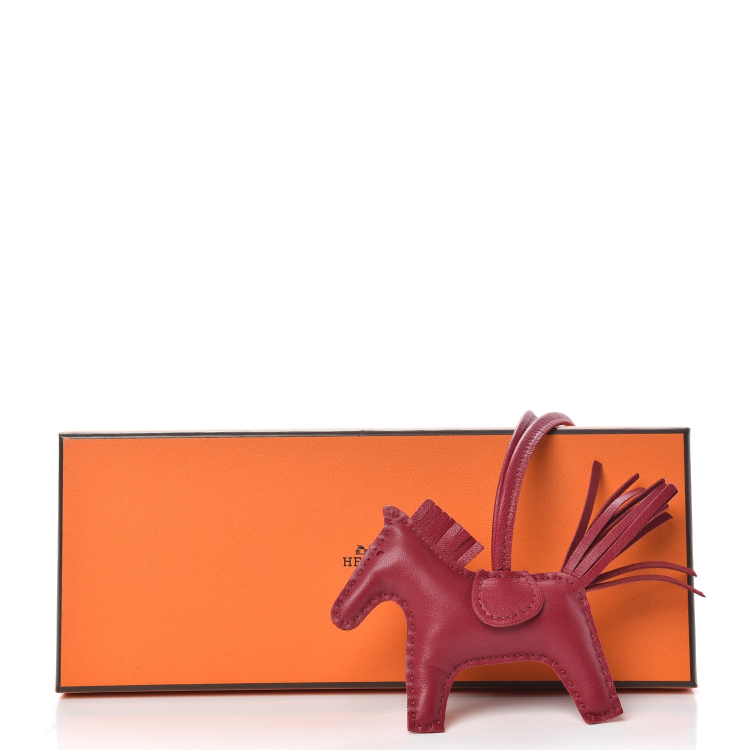 Hermes Milo Lambskin Grigri Rodeo Horse Bag Charm PM Rubis 4 of 4