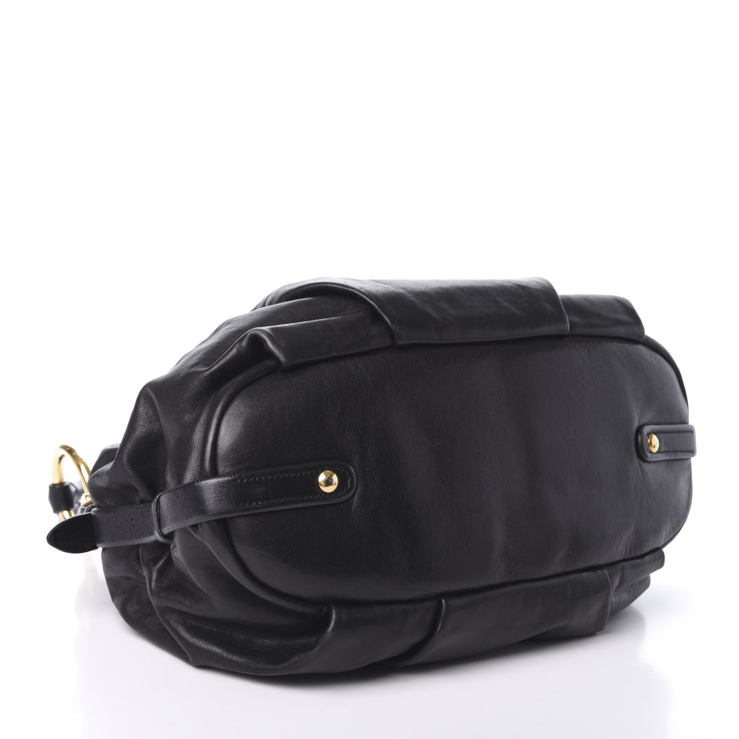 Soft Calfskin Pleated Hobo Black