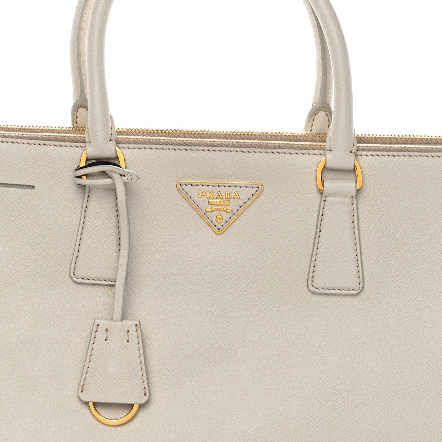 Prada Saffiano Lux Large Galleria Double Zip Talco 8 of 17