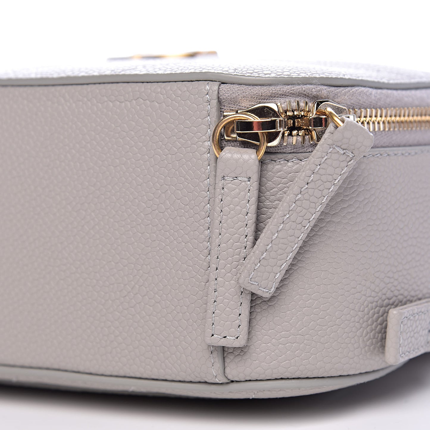 Caviar Quilted Small Camera Case Grey