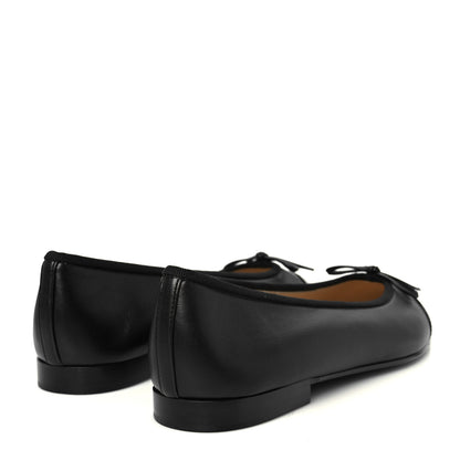 Chanel Lambskin Patent Cap Toe Ballerina Flats 38.5 Black 5 of 10