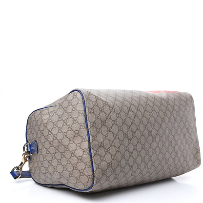 Gucci GG Plus Monogram Large Boston USA Flag Unicef Duffle Blue 3 of 12