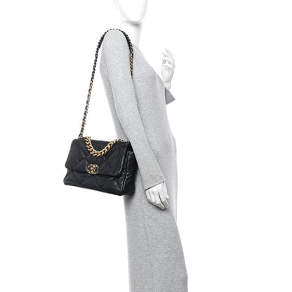 Chanel Goatskin Quilted Large Chanel 19 Flap Black 3 of 19
