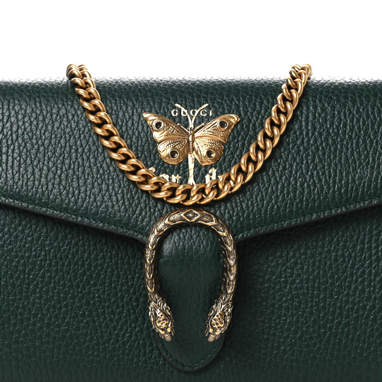 Gucci Calfskin Garden Dionysus Chain Wallet Emerald 8 of 10