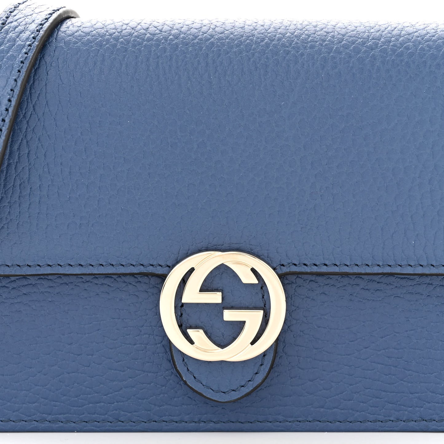 Dollar Calfskin Interlocking G Chain Wallet Caspian