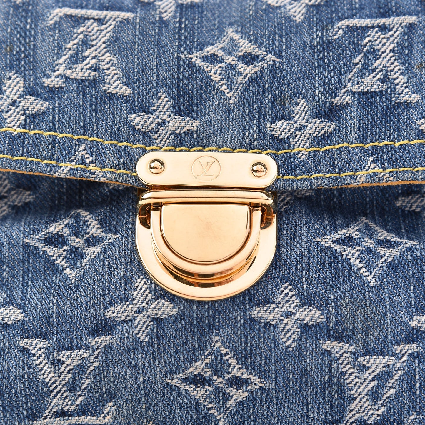 Monogram Denim Pochette Plat Clutch Blue