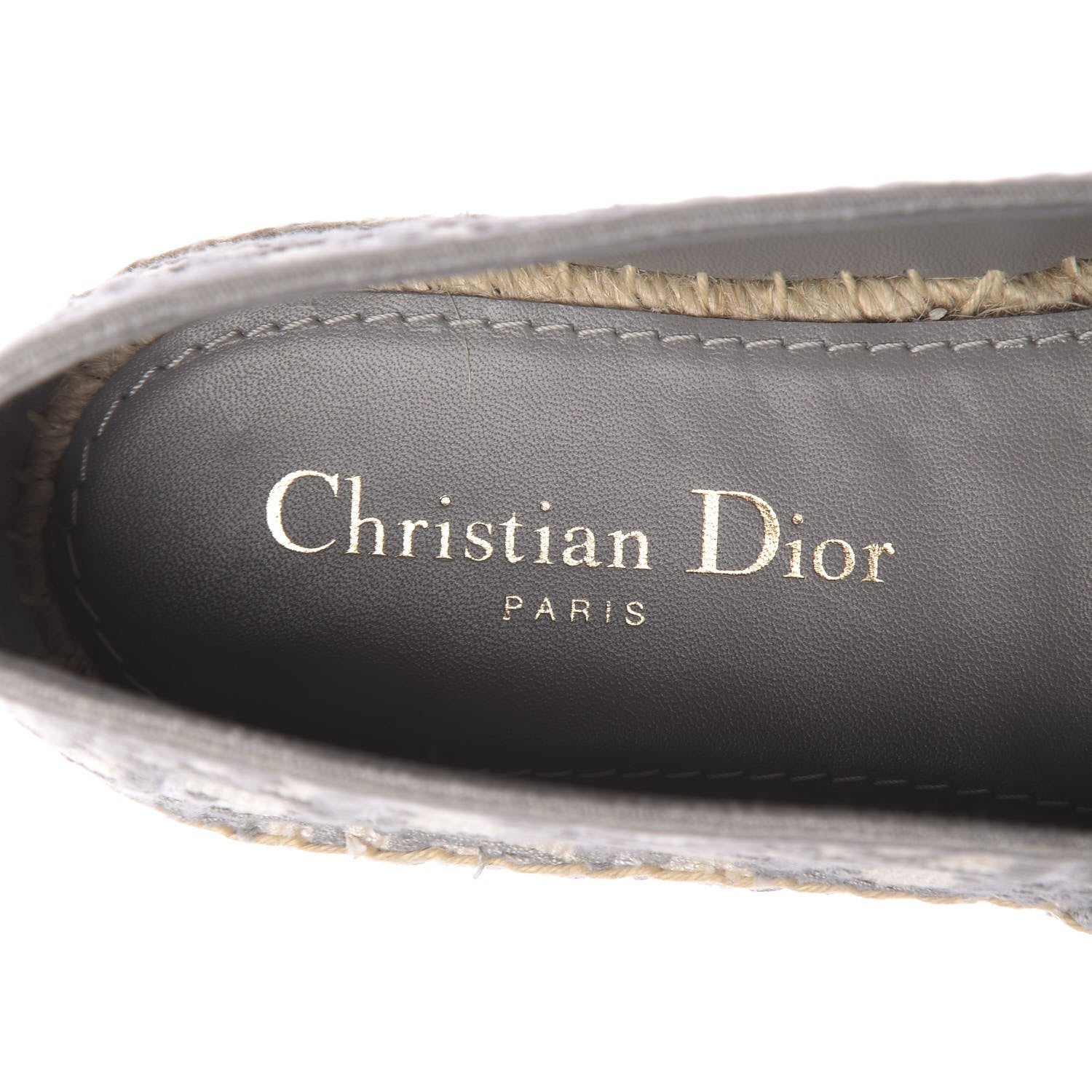 Christian Dior Oblique Embroidered Granville 15mm Espadrilles 36.5 Grey Stone 6 of 9