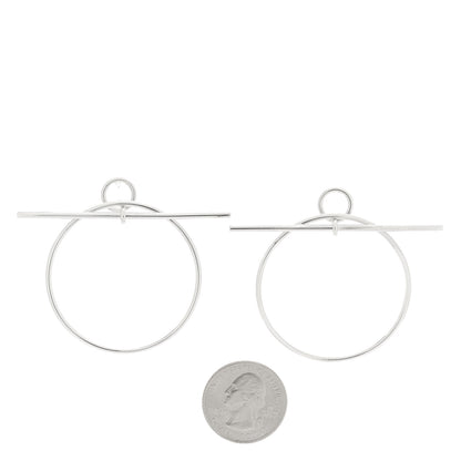 Hermes Sterling Silver MM Loop Earrings 2 of 6