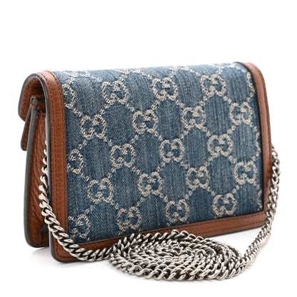 Gucci New Denim GG Monogram Dollar Calfskin Enamel Super Mini Dionysus Shoulder Bag Blue Tea Cuir Epilog Electric Blue 5 of 17