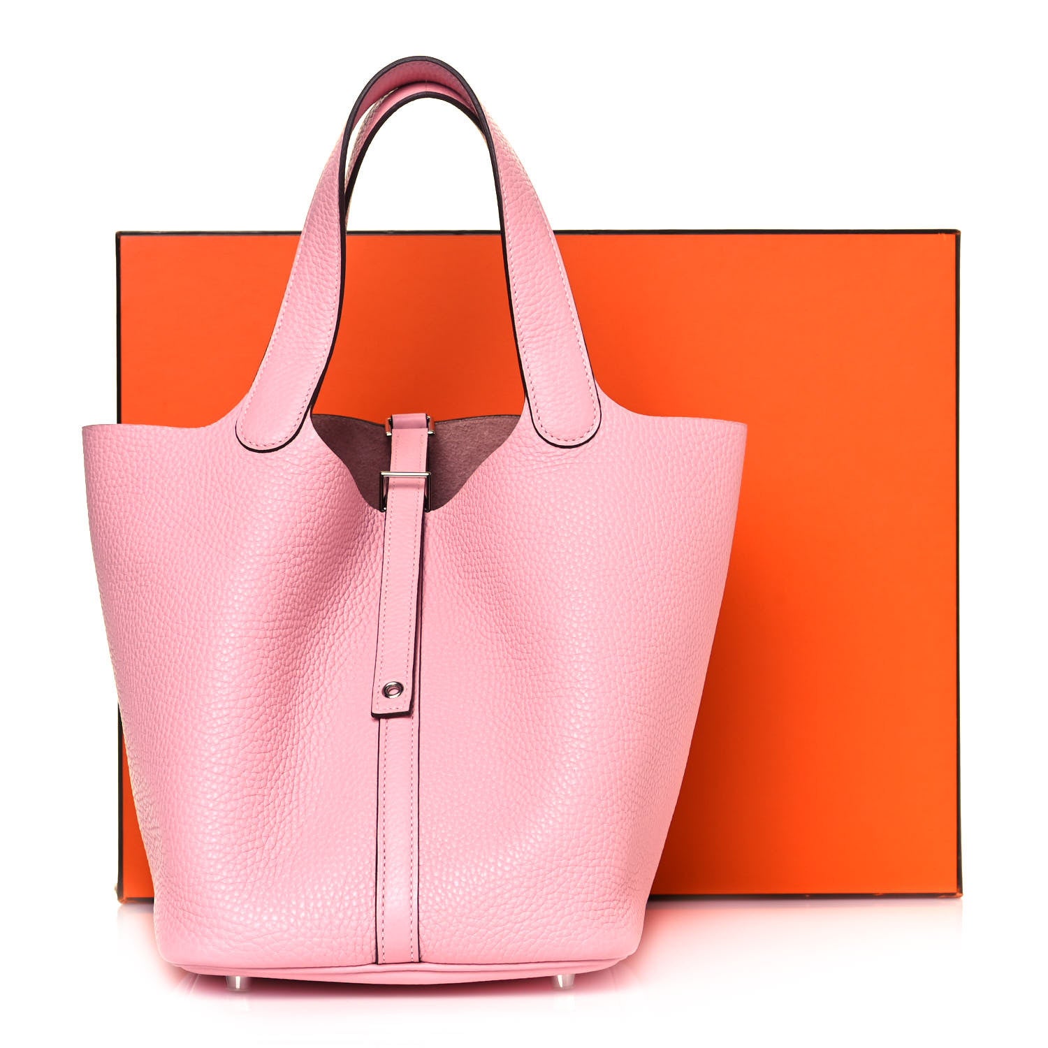 Hermes Taurillon Clemence Picotin Lock 22 MM Rose Sakura 13 of 13
