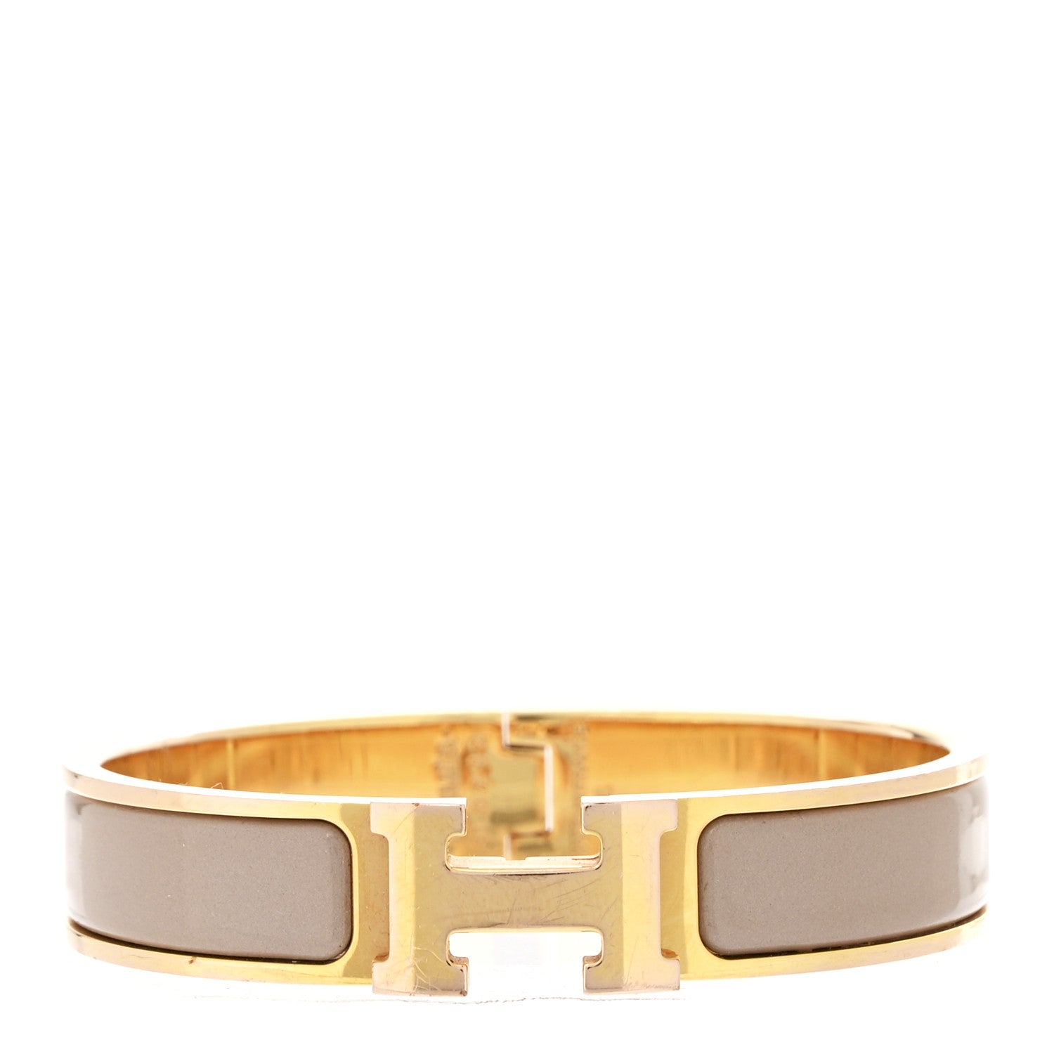 Hermes Enamel Narrow Clic Clac H Bracelet PM Marron Glace 1 of 4