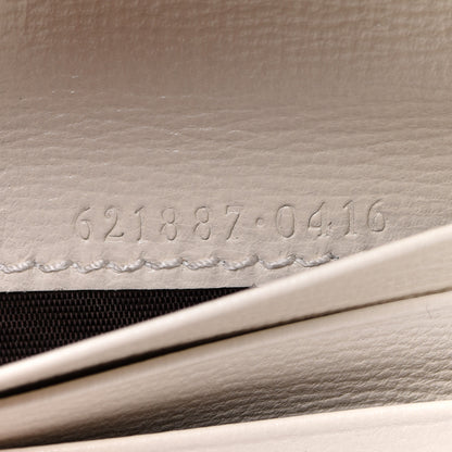 Gucci GG Supreme Monogram Azalea Calfskin Horsebit 1955 Card Case Wallet Beige Ebony Mystic White 7 of 8