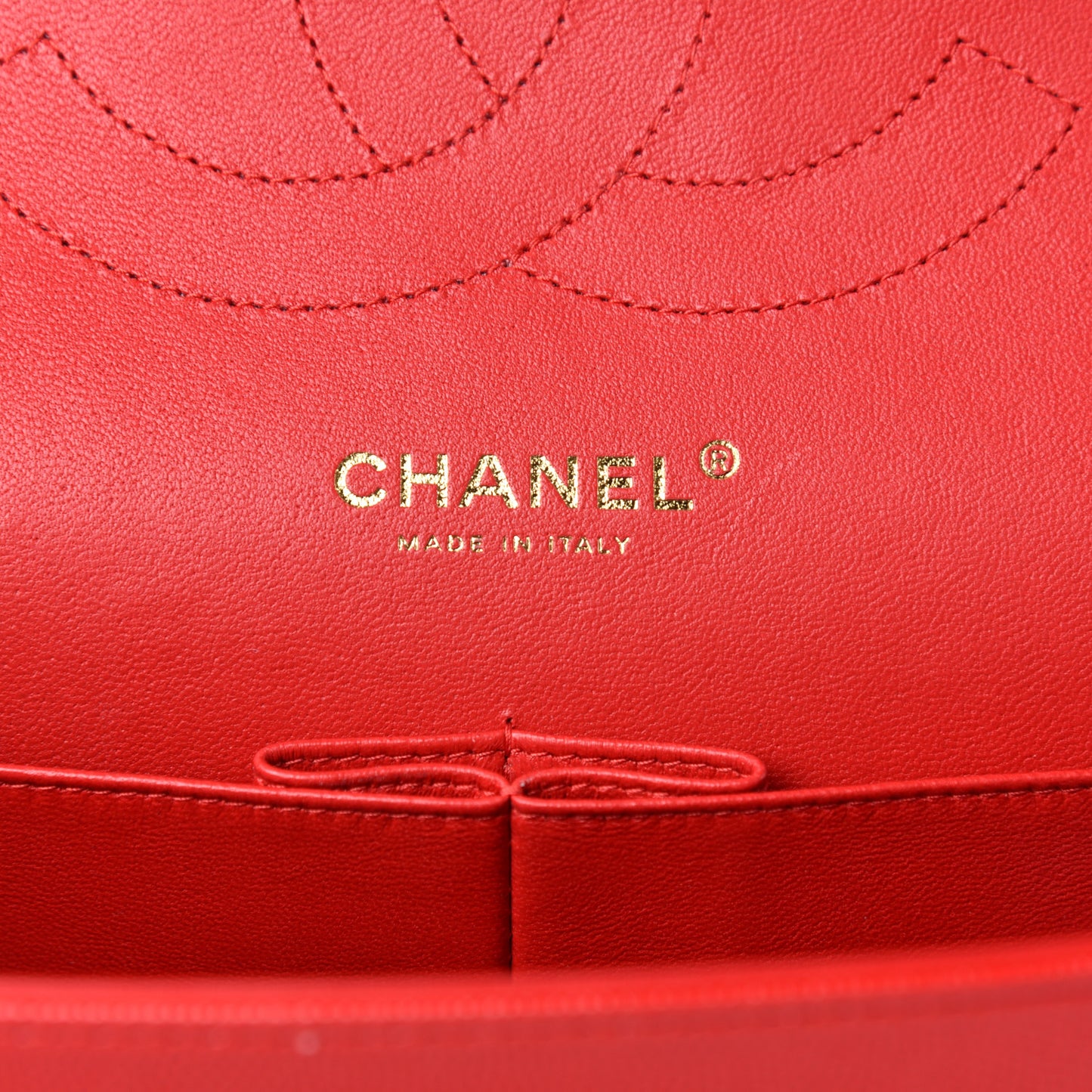 Caviar Quilted Jumbo Double Flap Red