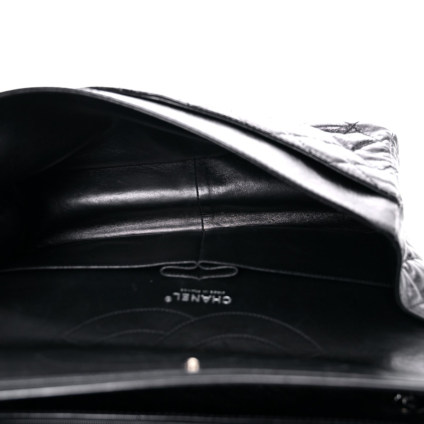 Metallic Aged Calfskin Quilted 2.55 Reissue 227 Flap So Black