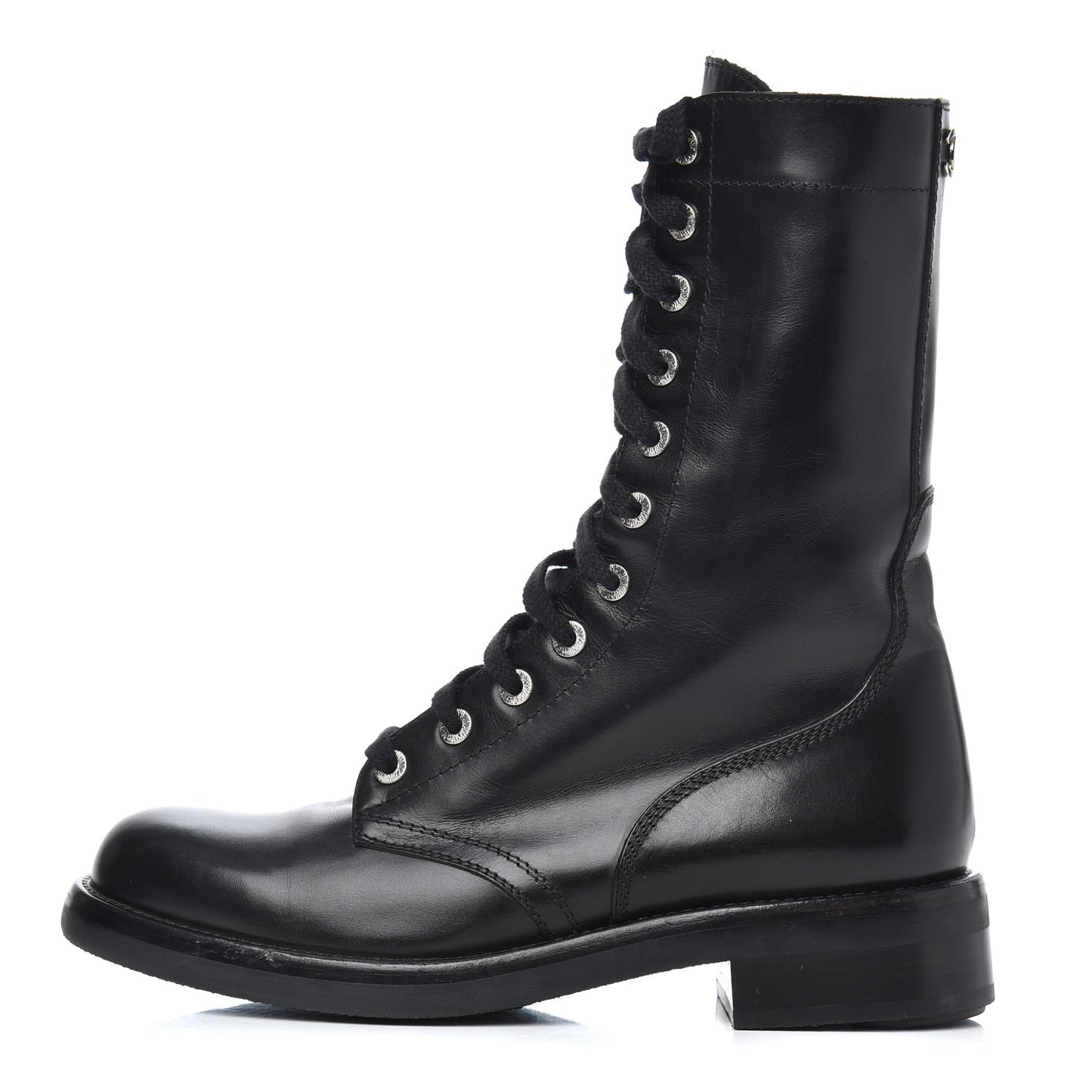 Lambskin Combat Boots 39 Black
