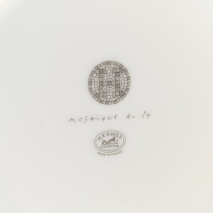 Hermes Porcelain Mosaique Au 24 Breakfast Cup And Saucer Set Of 2 Platine 7 of 10