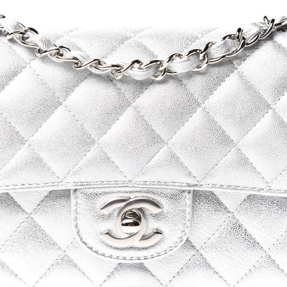 Chanel Metallic Lambskin Quilted Mini Rectangular Flap Silver 9 of 9