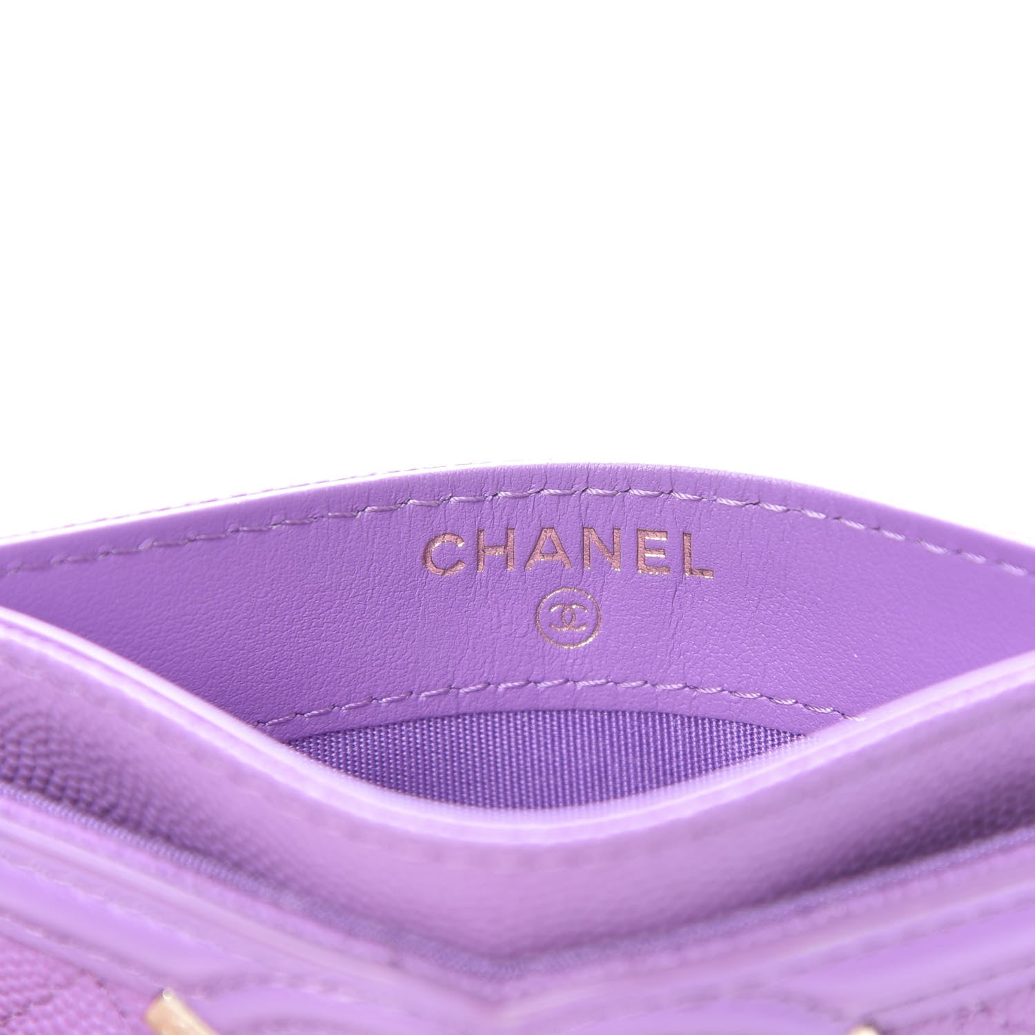 Chanel Caviar Quilted Filigree Card Holder Purple 6 of 9
