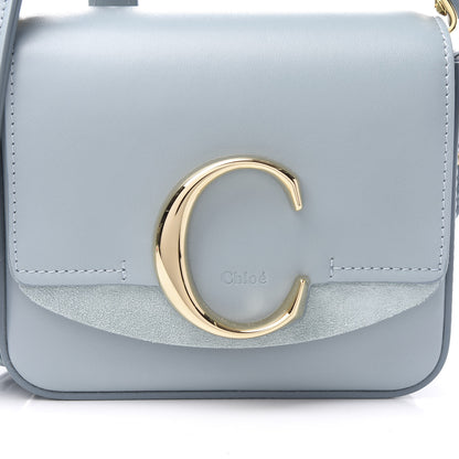 Chloe Shiny Calfskin Suede Mini C Double Carry Cloudy Blue 7 of 9