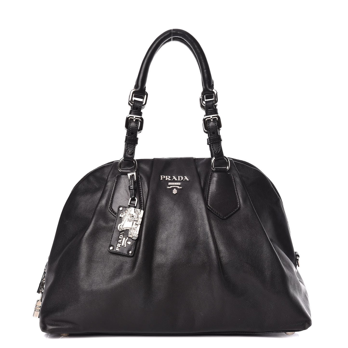 Soft Calfskin Dome Sachel Black