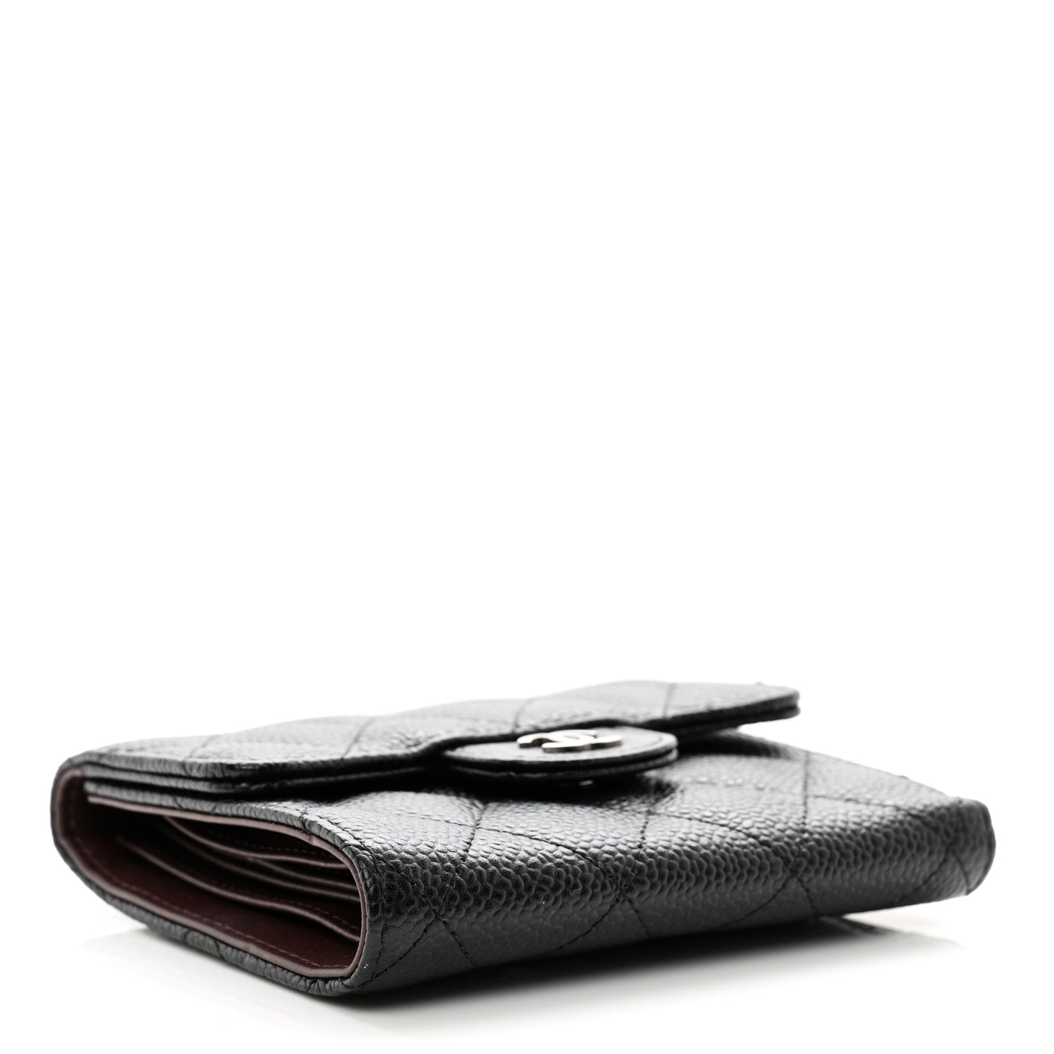 Chanel Caviar Quilted Compact Flap Wallet Black 4 of 8