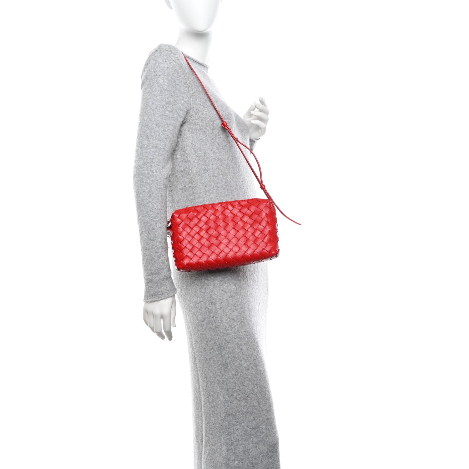 Bottega Veneta Nappa Intrecciato Small Camera Bag Red 2 of 12