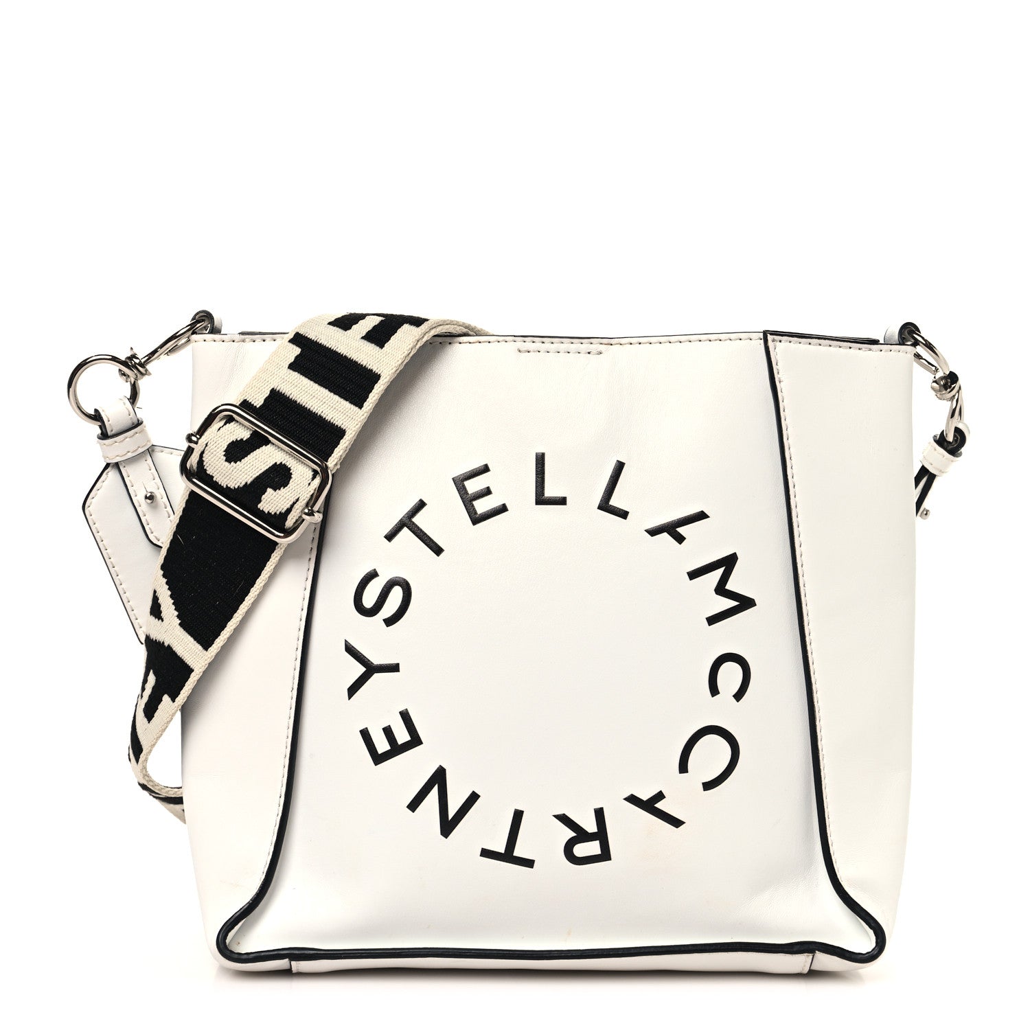 Stella McCartney Eco Alter Nappa Logo Mini Crossbody White 1 of 9