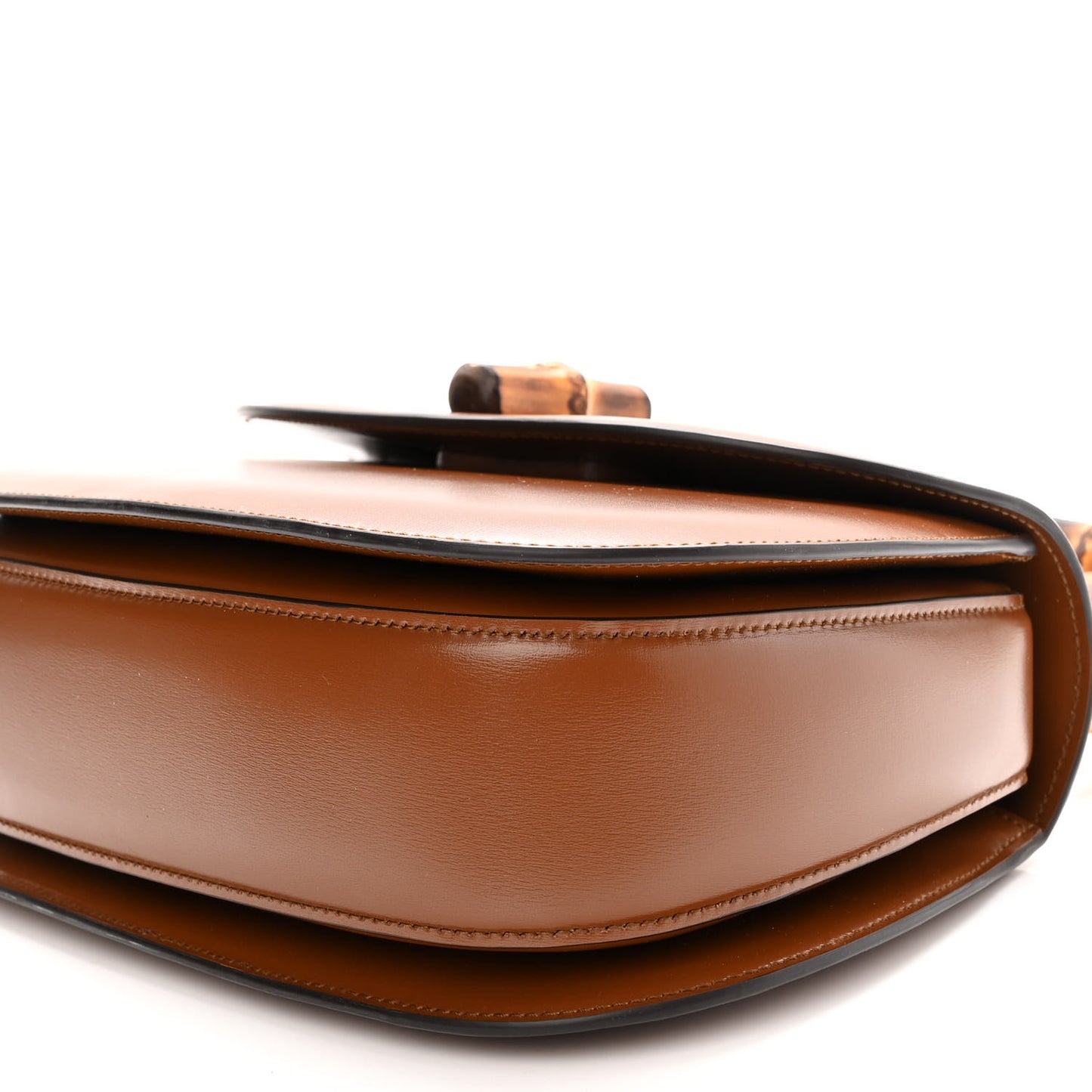 Boarded Dyana Lux Calfskin Web Medium Bamboo 1947 Top Handle Bag Brown