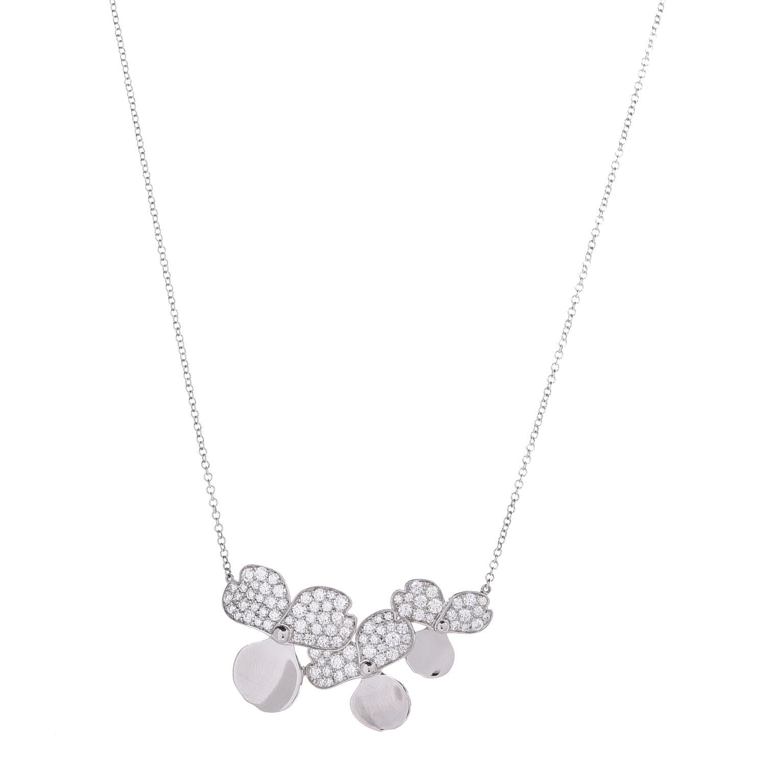 Tiffany Platinum Diamond Mini Paper Flowers Cluster Pendant Necklace 1 of 6