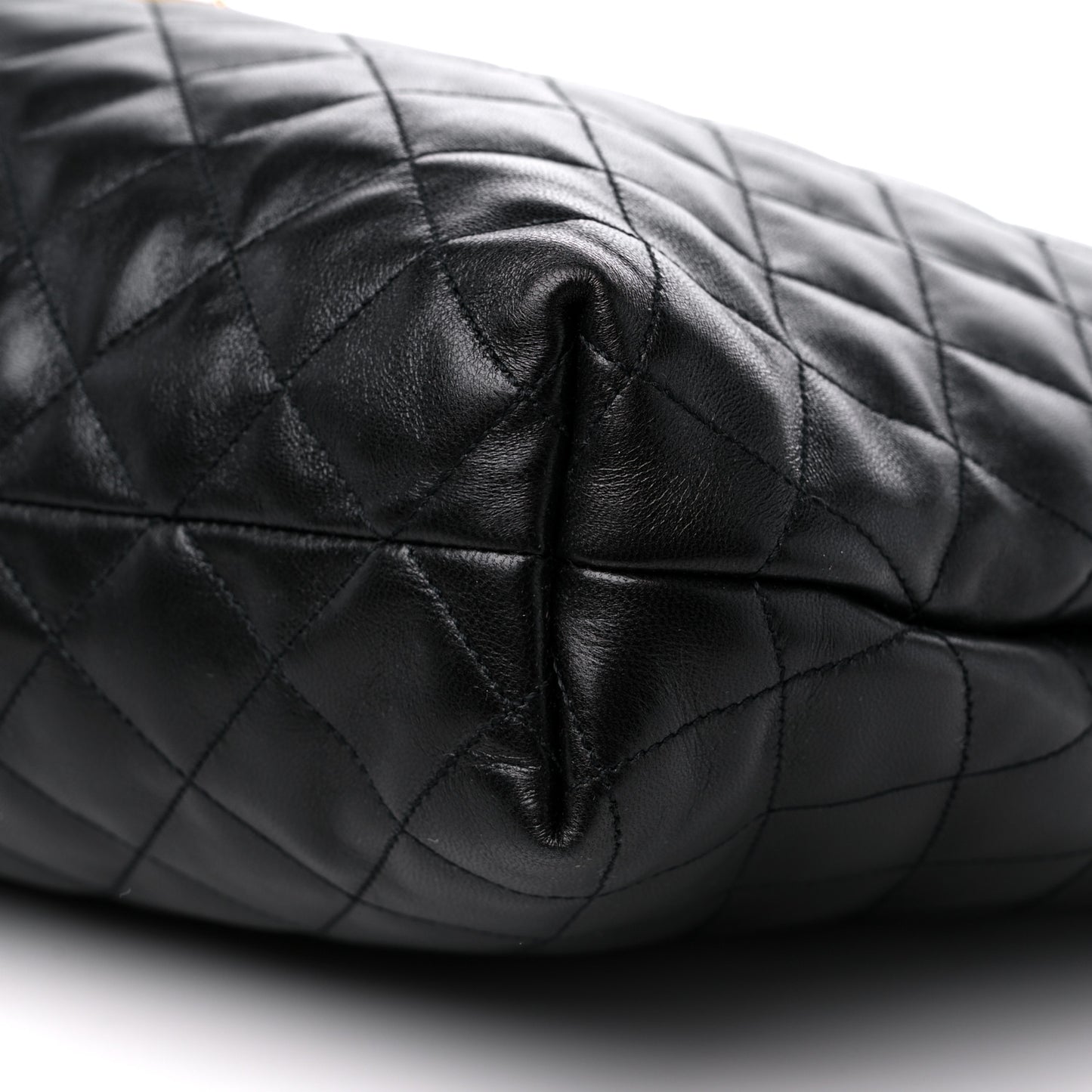 Lambskin Quilted Maxi Icare Shopping Tote Black