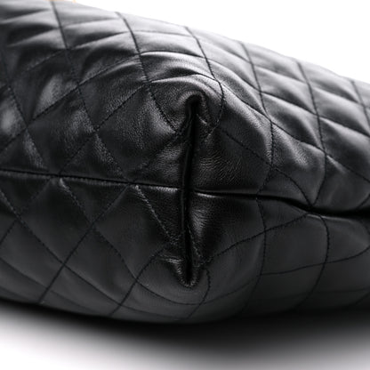 Saint Laurent Lambskin Quilted Maxi Icare Shopping Tote Black 9 of 10