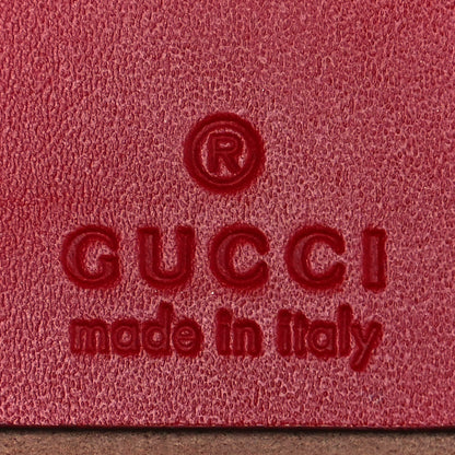 Gucci Guccissima Signature Small Padlock Top Handle Bag Hibiscus Red 5 of 11