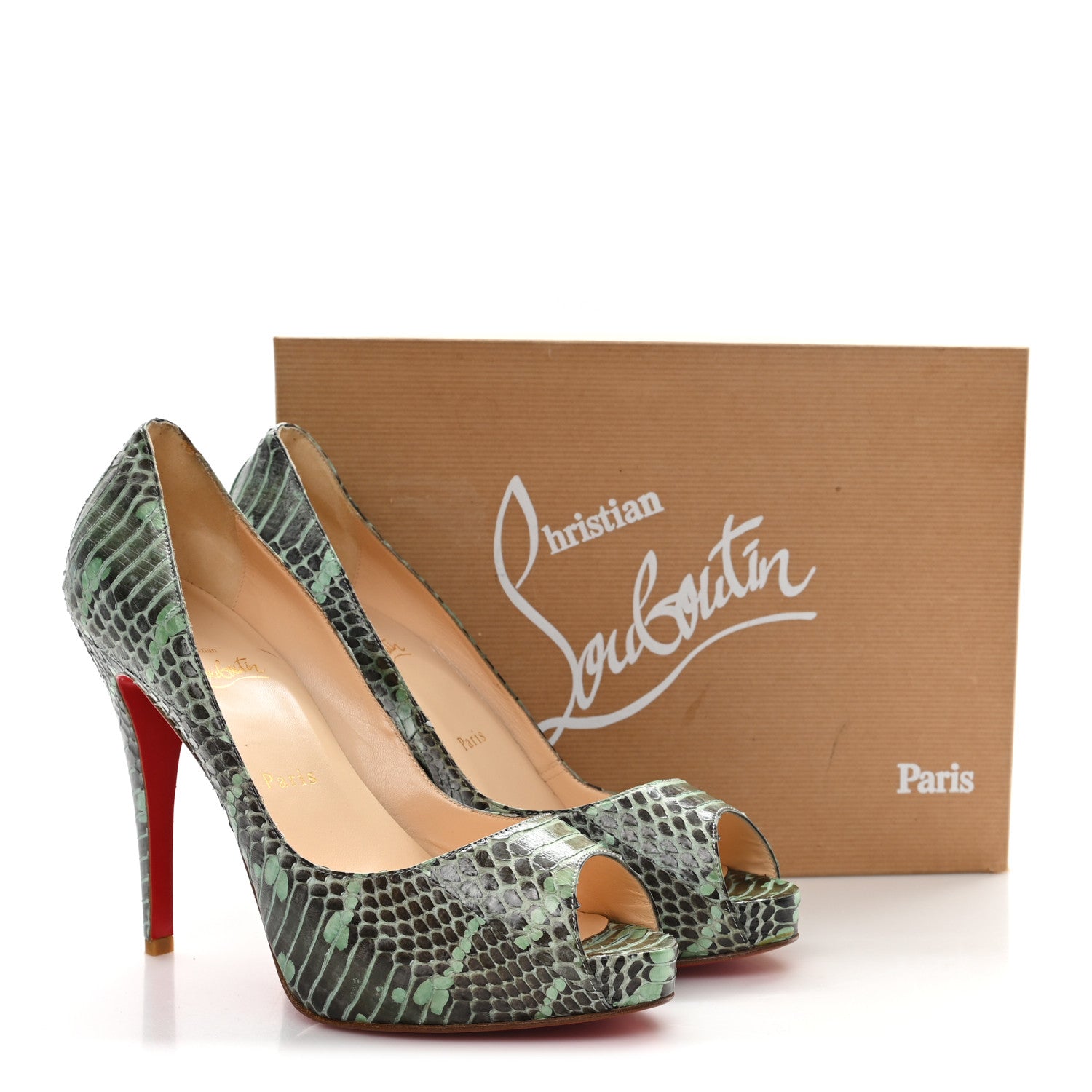 Christian Louboutin Watersnake Very Prive 120 Pumps 40 Aqua 9 of 9