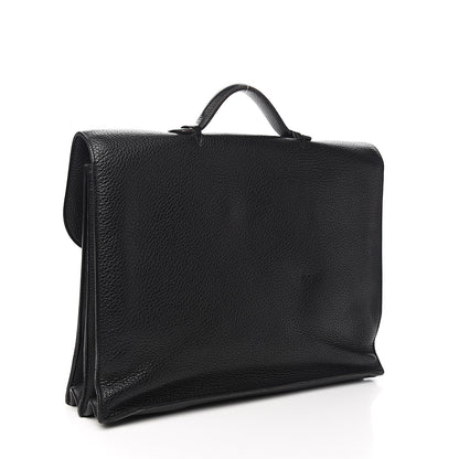 Hermes Taurillon Clemence Sac a Depeche 38 Briefcase Black 2 of 13