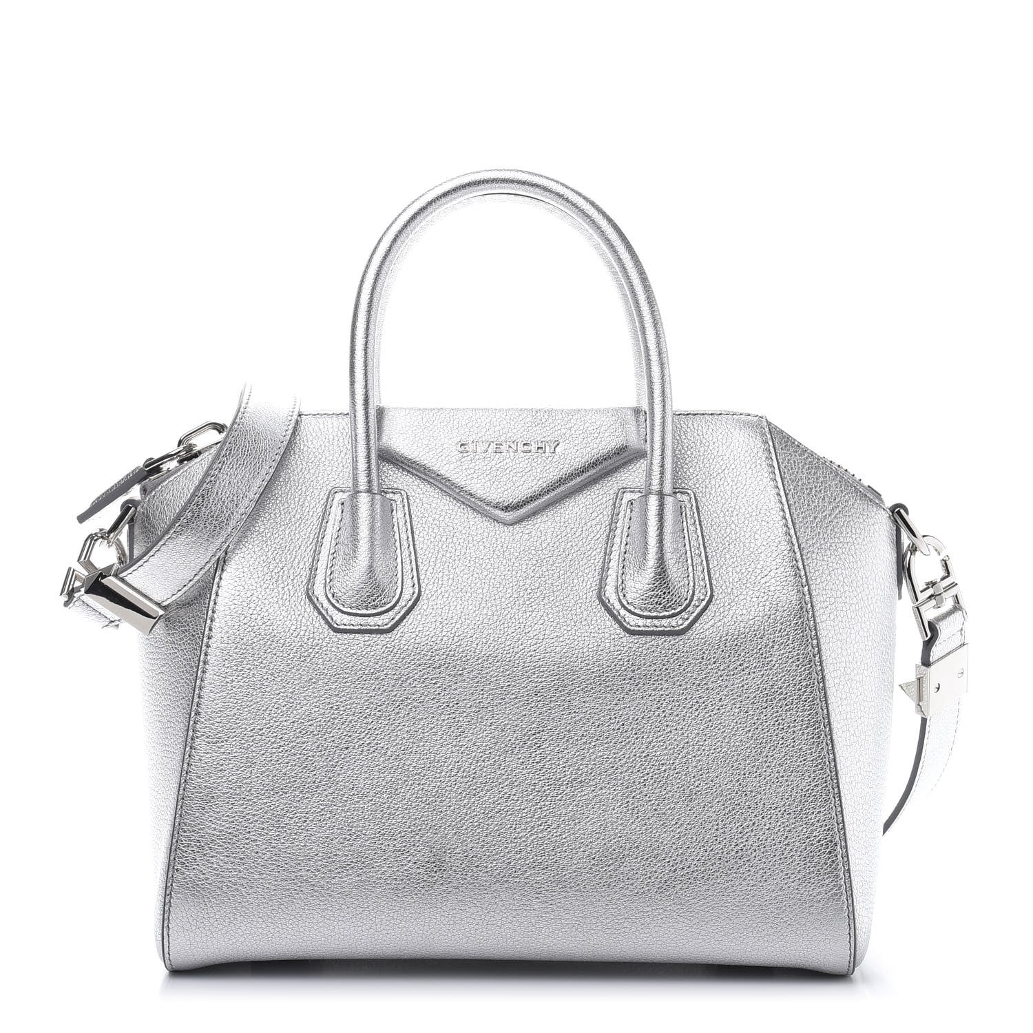 Givenchy Metallic Sugar Goatskin Small Antigona Silver 1 of 13