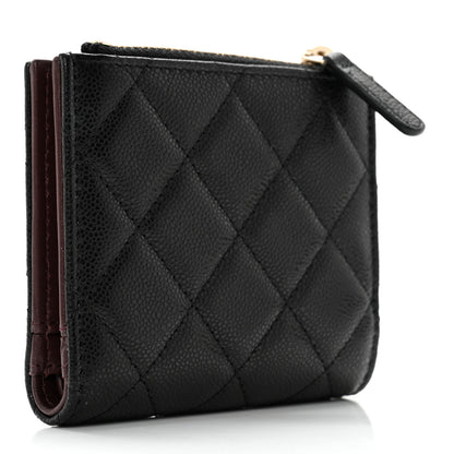 Chanel Caviar Quilted CC Zip Compact Wallet Black 3 of 10