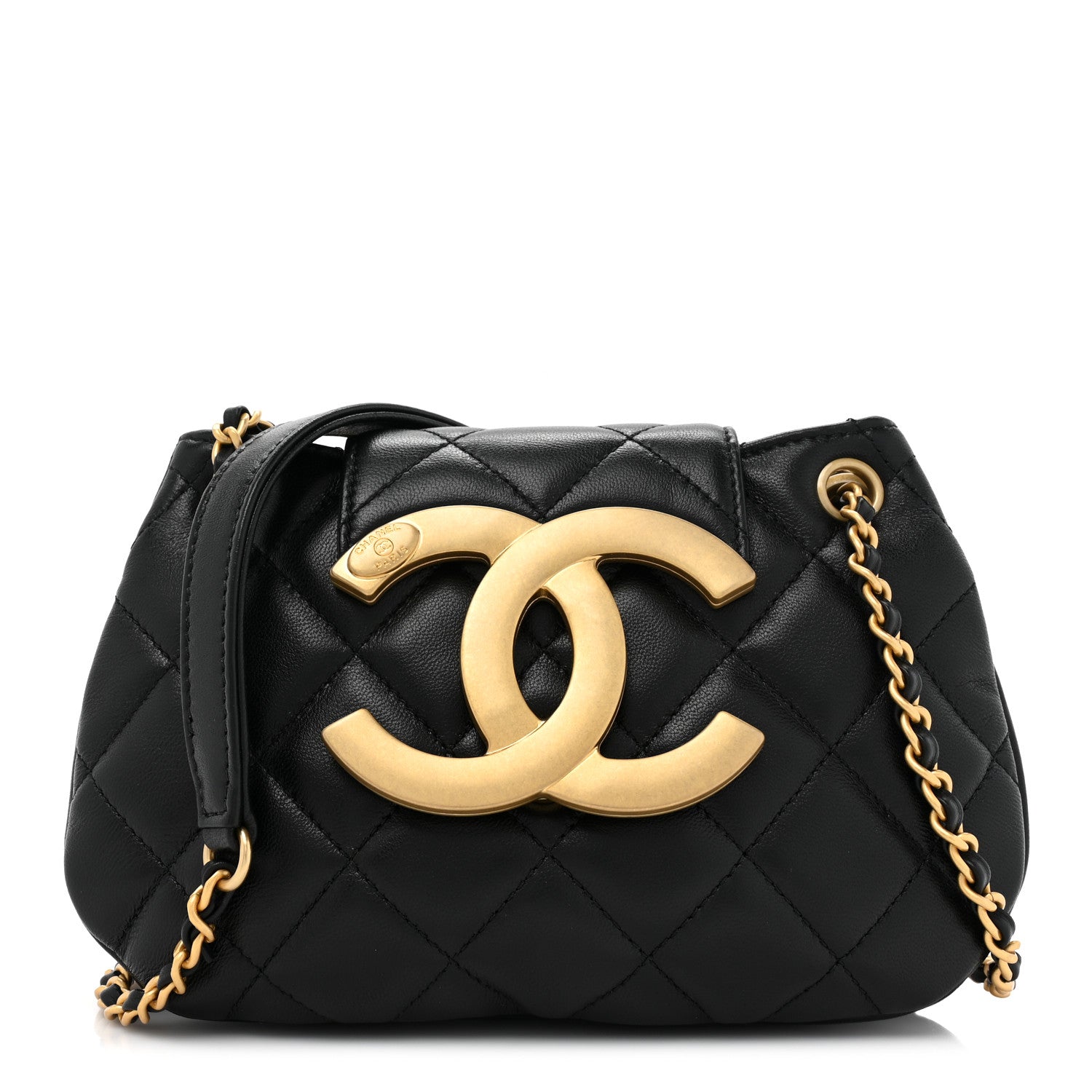 Chanel Lambskin Quilted Small Messenger Bag Black 1 of 10