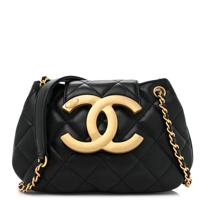 Chanel Lambskin Quilted Small Messenger Bag Black 1 of 10