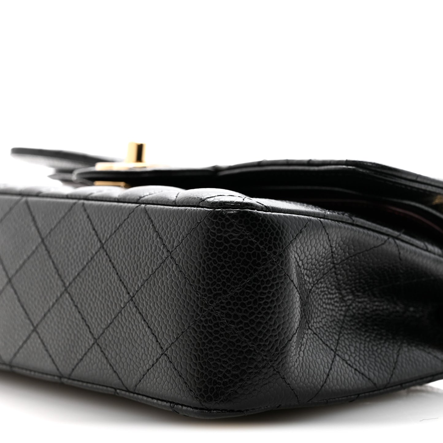 Caviar Quilted Small Double Flap Black