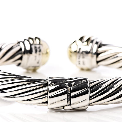 David Yurman Sterling Silver 14K Yellow Gold 10mm Cable Classics Bracelet 6 of 8
