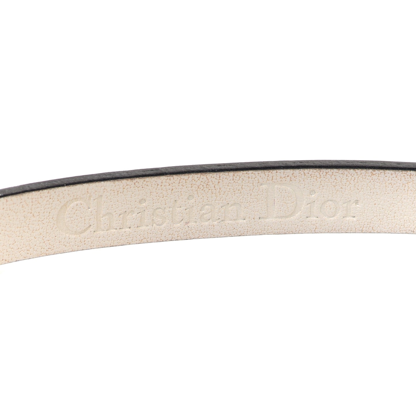 Calfskin J'Adior Logo Choker Necklace White