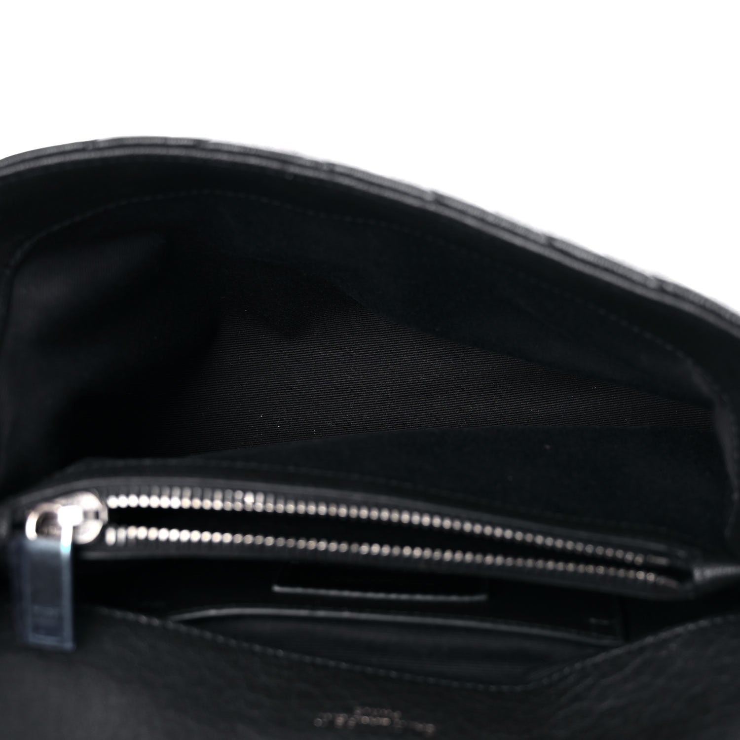 Saint Laurent Sheepskin Matelasse Chevron Monogram Medium College Bag Black 5 of 13