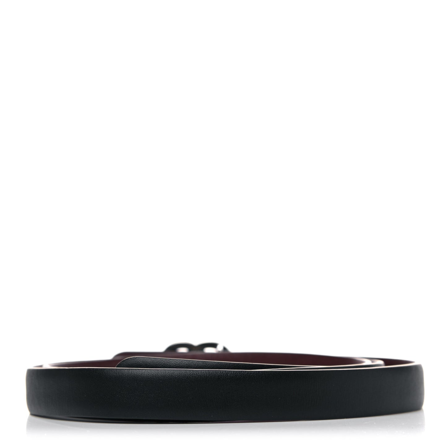 Calfskin CC Reversible Belt 95 Black Burgundy