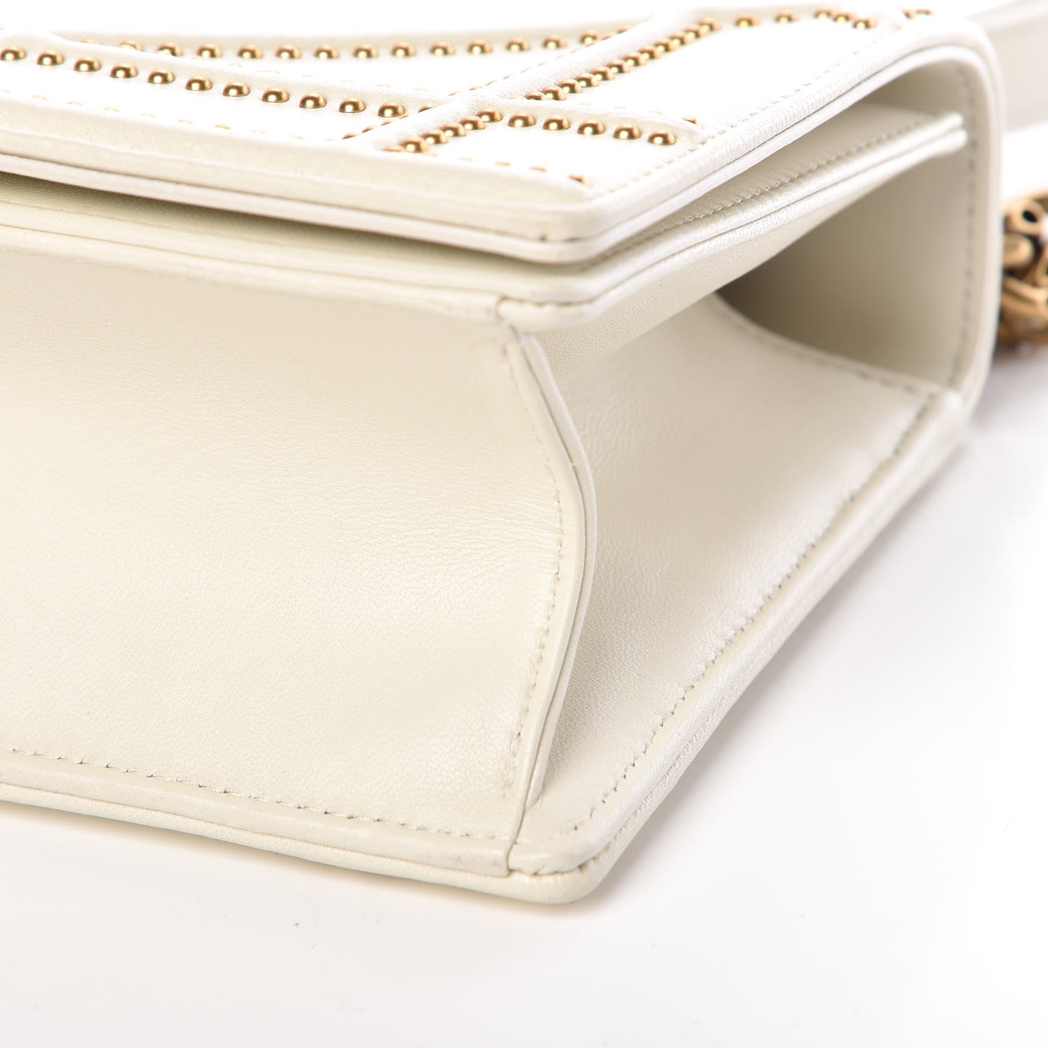 Christian Dior Lambskin Studded Small Diorama Flap Bag Off White 9 of 9